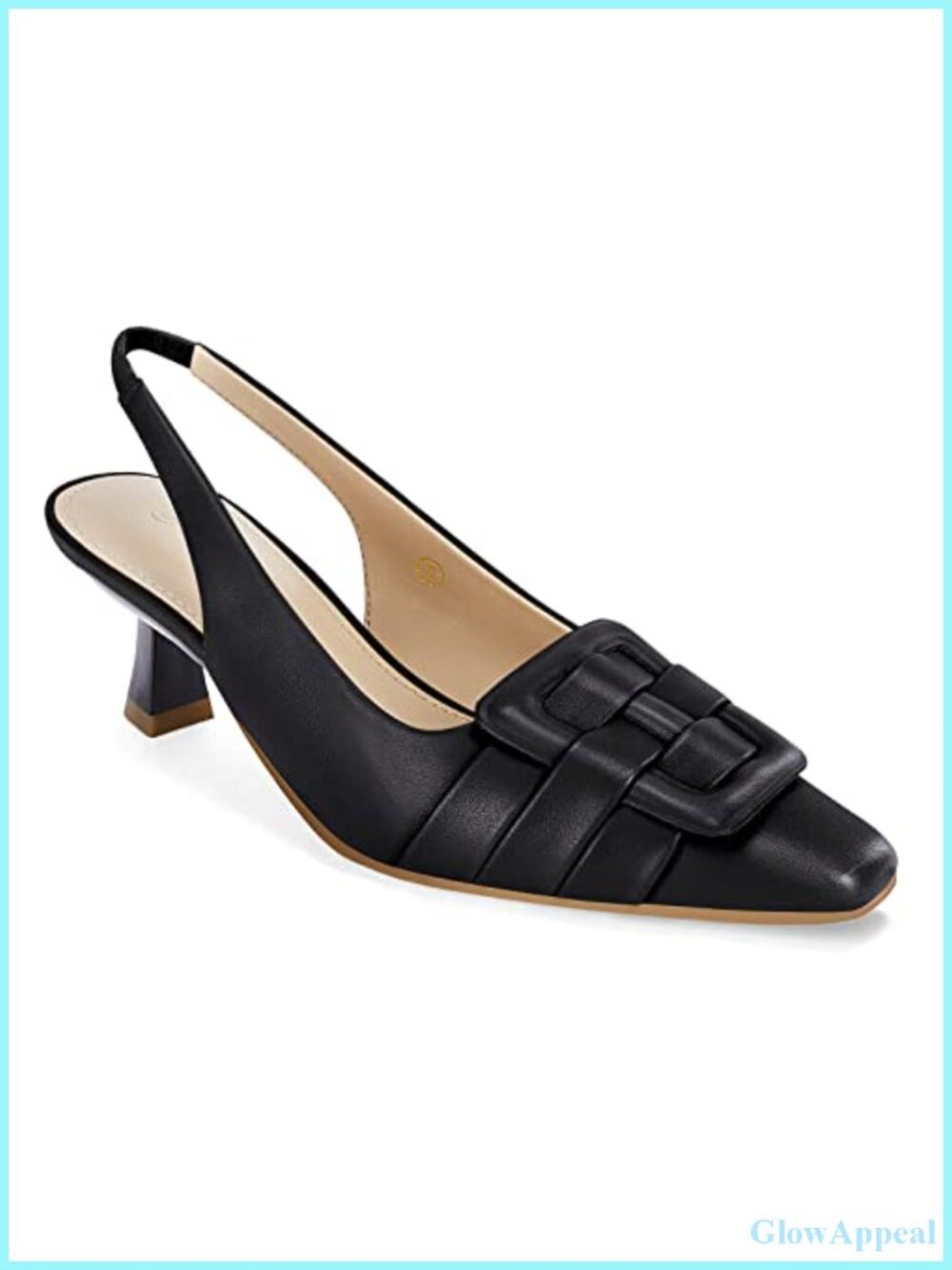 Women's Slingback Kitten Heel Pumps Pointed Toe Low Dress Shoes